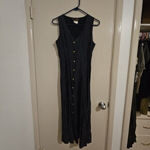 Chic Black Polka Dot Maxi Dress